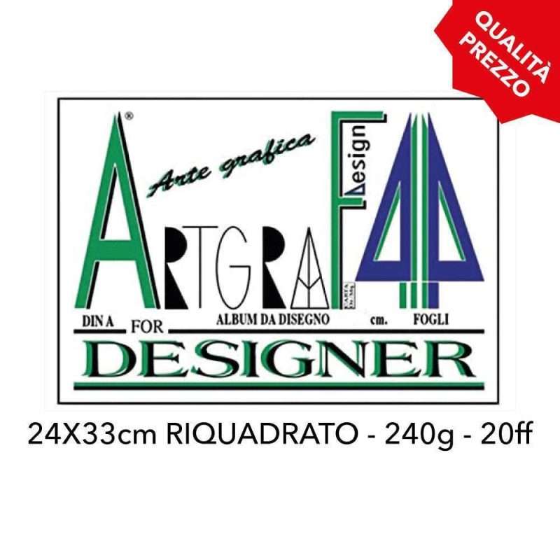 Blocco Da Disegno Fabriano 24x33 Cm - 220 G/mq, Liscio Riquadrato, 20 Fogli Bianchi - Foto 5