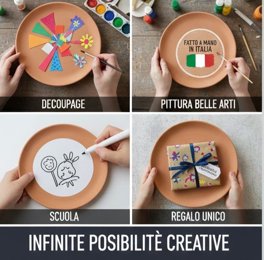 piatto tondo liscio terracotta Varie misure_2