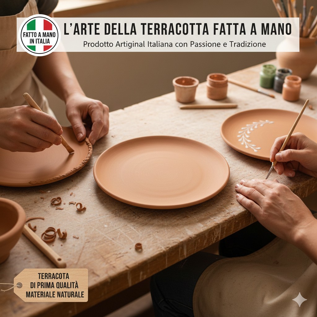 piatto tondo liscio terracotta Varie misure_3