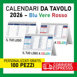 100 Calendari Calendario da Tavolo 2026 Personalizzati Rosso Blu Verde Stampa a Colori HD
