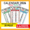 25 Calendari Olandesi 2026 Personalizzati Rosso Blu Verde Stampa a Colori HD