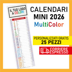 25 Calendari Olandesi MINI 2026 Personalizzati Rosso Blu Verde Stampa a Colori HD