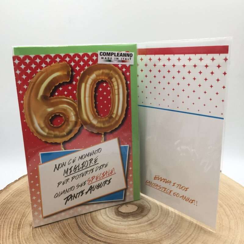 Biglietto Auguri 60 Anni 3D Pop Up Con Busta - Compleanno Per Uomo, Donna, Amico, Parente - 3