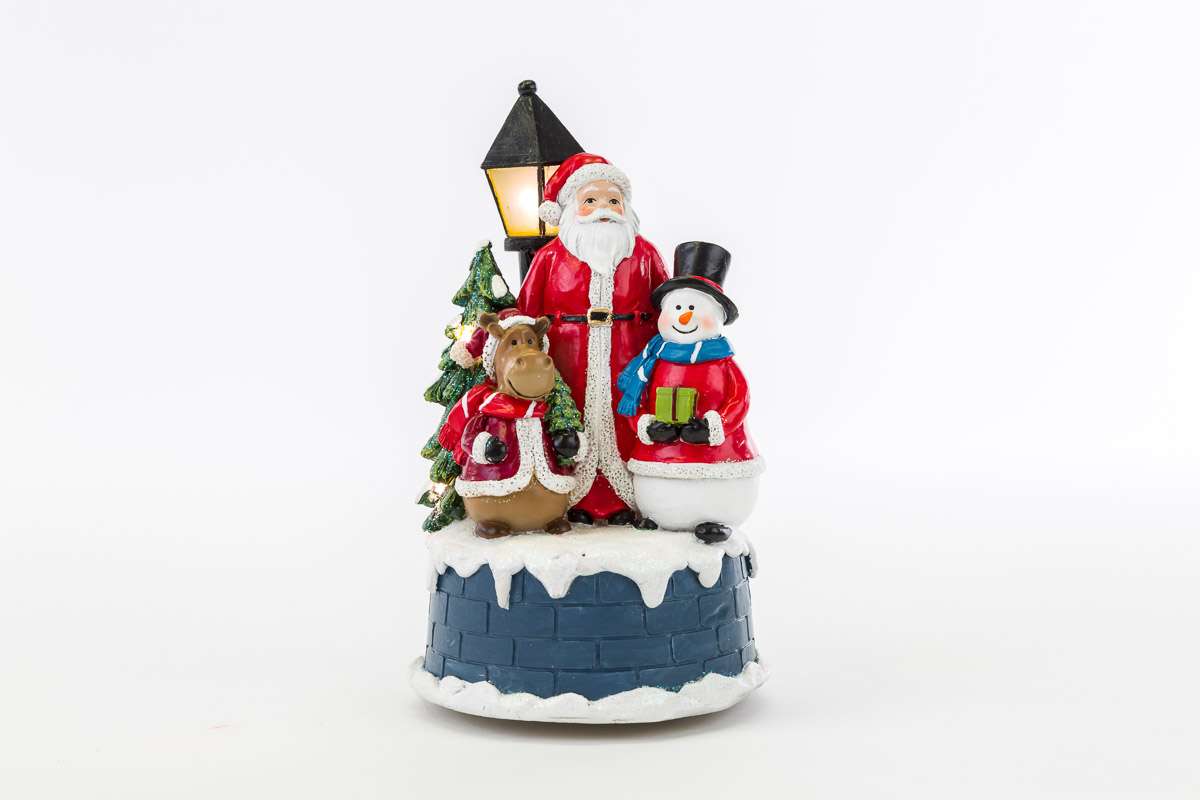 Carillon Babbo Natale Pupazzo di Neve e Renna con Led - Kartoflak