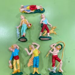 Set 6 Pastori Presepe Assortiti Colori Forti