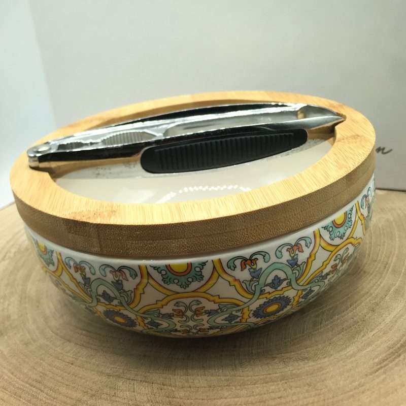 Set Ciotola Bambù E Schiaccianoci Excelsa - 16.5x16.5x9 Cm, Per Frutta Secca, Design Eco Living - Foto 9