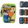 Astuccio 3 Zip Stumble Guys Tinta Unita Lime