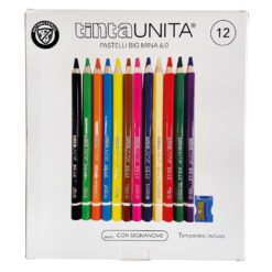 Confezione 12 Pastelli in Legno MINA 6.0 Tinta Unita