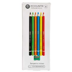 Confezione 6 Pastelli in Legno MINA 6.0 Tinta Unita