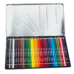 Scatola in Metallo con 36 Pastelli in Legno MINA 4.0 Tinta Unita