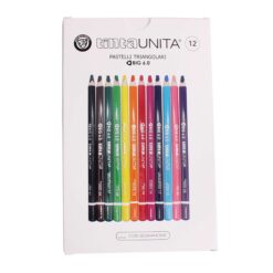Confezione 12 Pastelli in Legno Triangolari MINA 6.0 Tinta Unita