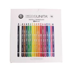 Confezione 18 Pastelli in Legno Triangolari MINA 6.0 Tinta Unita