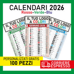 100 Calendari Olandesi 2026 Personalizzati Rosso Blu Verde Stampa a Colori HD