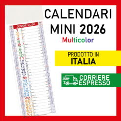 1 Calendario Olandese Mini Silhouette 2026 Multicolor Numeri Grandi Cucina Regalo Note