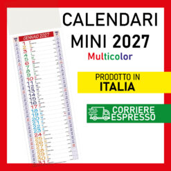 1 Calendario 2027 Olandese Mini Silhouette Multicolor Numeri Grandi Cucina Regalo Note