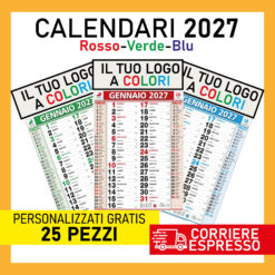 25 Calendari 2027 Olandesi Personalizzati Rosso Blu Verde Stampa a Colori HD