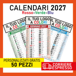 50 Calendari 2027 Olandesi Personalizzati Rosso Blu Verde Stampa a Colori HD