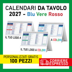 100 Calendari 2027 Calendario da Tavolo Personalizzati Rosso Blu Verde Stampa a Colori HD