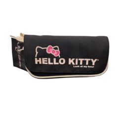 Tombolino Hello Kitty Chic Nero – Portatrucco Piccolo Con Cerniera, 22x8 Cm