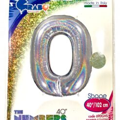 Palloncino in Mylar a Forma di Numero 0