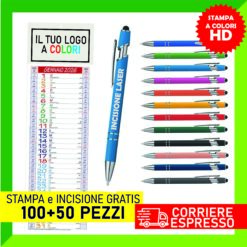 Promo Kit 100 Calendari Olandesi 2026 Mini + 50 Penne Incisione al Laser