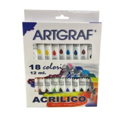 Colori Acrilici Artgraf confezione da 18 Tubetti da 12ml
