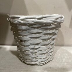 Stock 3pz Cestino in Vimini Bianco