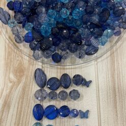 Mix di Perle Trasparenti Sfaccettate – Toni Blu e Azzurro