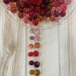 Mix di Perle Trasparenti Sfaccettate – Toni Rosso, Rosa e Ambra