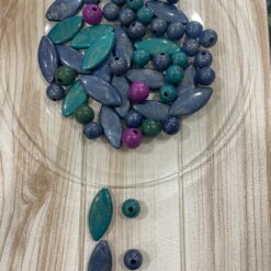 Mix di Perle Sfaccettate – Toni Petrolio, Blu e Verde