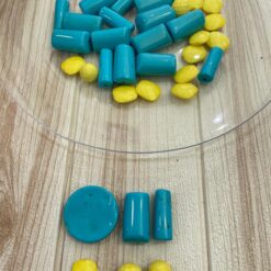 Mix di Perle e Beads - Toni Turchese e Giallo