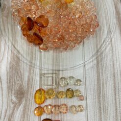 Mix di Perle Trasparenti Sfaccettate – Toni Pesca, Ambra e Champagne
