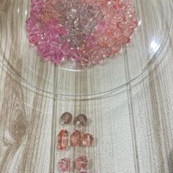 Mix di Perle Sfaccettate Trasparenti – Toni del Rosa