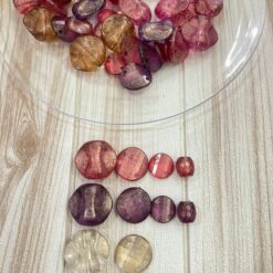 Mix di Perle Trasparenti Effetto Marmorizzato – Toni Rosa, Viola e Miele