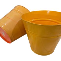 Stock 2pz Secchio Arancione in Metallo