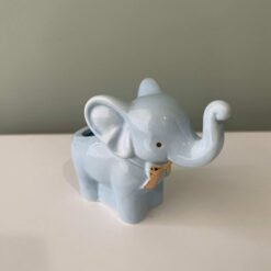 Bomboniera Battesimo Comunione Elefantino Cachepot Azzurro in Porcellana - Cupido&Co.