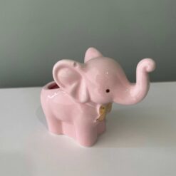 Bomboniera Battesimo Comunione Elefantino Cachepot Rosa in Porcellana - Cupido&Co.