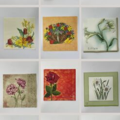 Set 24pz Tovaglioli con Fiori per Decoupage
