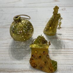 Stock 5pz Addobbi natalizi in Filigrana Dorata