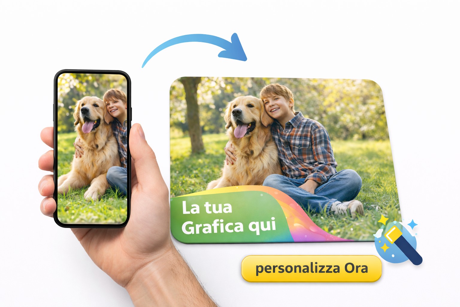 Tappetino Mouse personalizzato personalizzabile con foto logo - 2