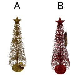 Alberello Decorativo in Fil di Ferro - Color Oro e Rosso