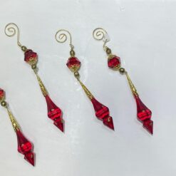 Set da 6 Pendenti Cristallo Rosso - Decorazioni Natalizie