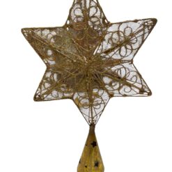 Puntale per Albero di Natale a Stella Decorata in Metallo