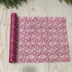 Addobbo Runner in Organza con Ghirigori Fucsia