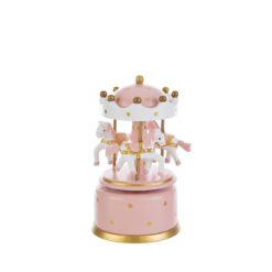 Bomboniera Battesimo Carillon Giostrina Rosa in Legno - Le Stelle