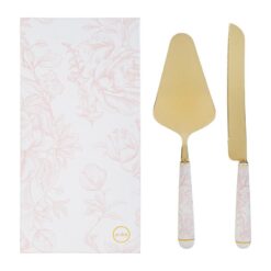 Bomboniera Matrimonio Set Taglia Torta 2 Pezzi con Decoro Rosa – Le Stelle