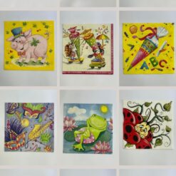 Set 24 pz tovaglioli per decoupage - Tema Vivace per i Bimbi