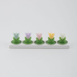Bomboniera Nascita Battesimo Compleanno Mini Candela Tulipano su Tealight - Margot