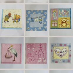 Set 24 pz tovaglioli per decoupage – Tema Nascita