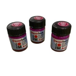 Stock 3 pz Marabu DecorLack Lacca Lucida Bordeaux 15ml
